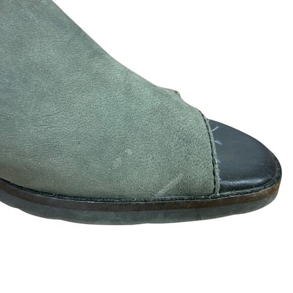 OTBT Truckage Womens Leather Green Open Toe Ankle Booties Boots Shoes sz 6.5 - Picture 2 of 16